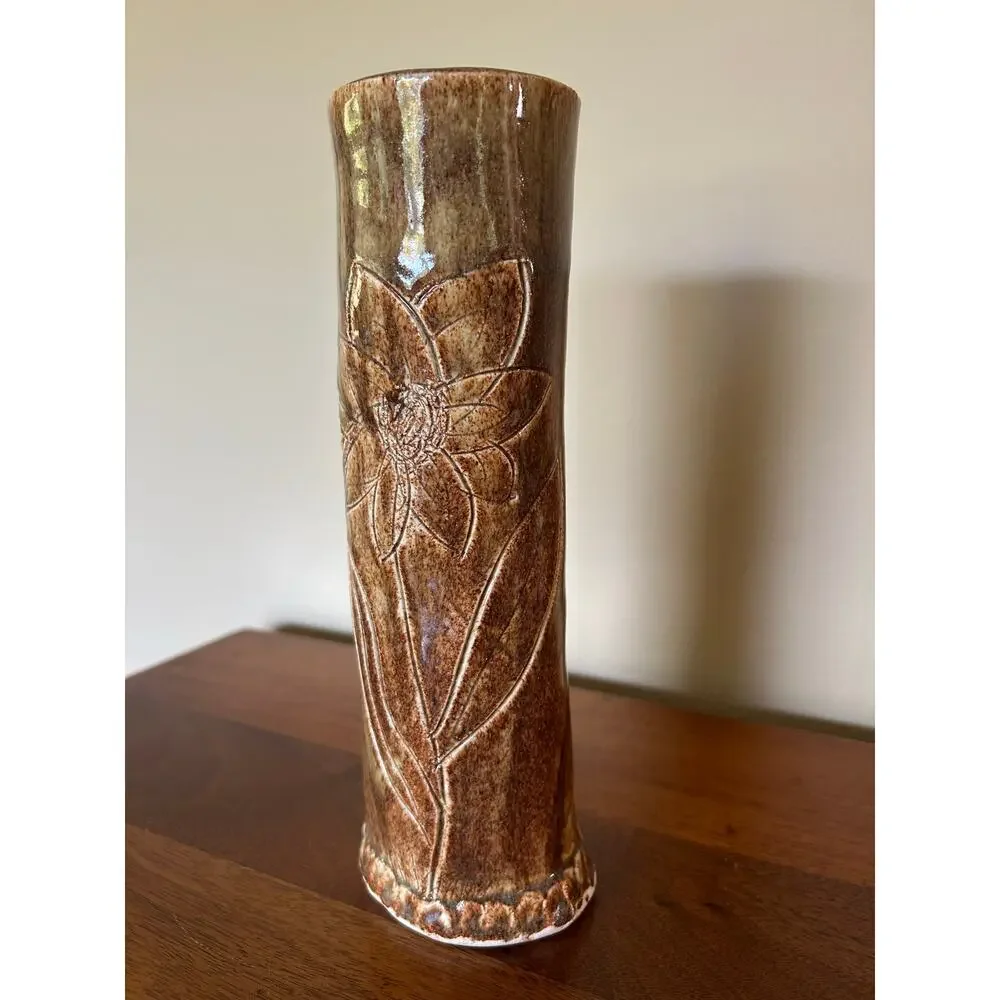 Vintage Studio Pottery Vase Signed by Artist